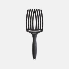 Olivia Garden kartáč Finger brush care lonic Boar & Nylon full black L